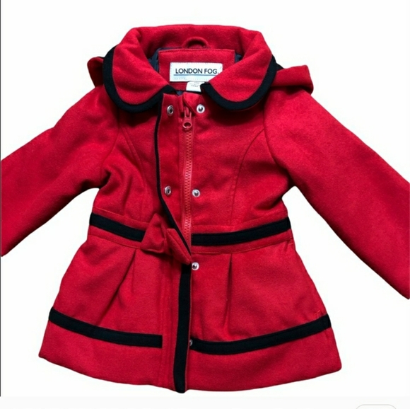 LONDON FOG Red Dress Coat Sz 18 MonthsNWT!